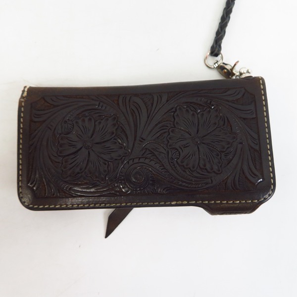 実際に弊社で買取させて頂いたFUNNY/ファニー ウォレットコード付き コンチョ レザー 長財布の画像 2枚目