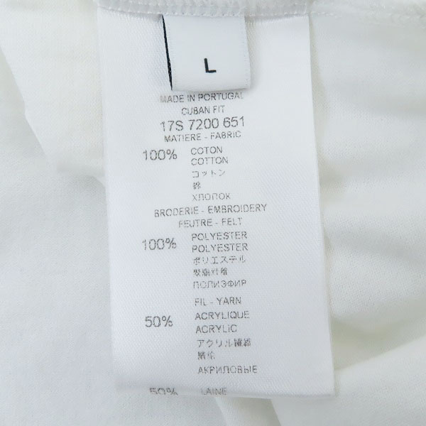 実際に弊社で買取させて頂いた【JPタグ】GIVENCHY/ジバンシィ スターワッペン ナンバープリント Tシャツ/Lの画像 3枚目