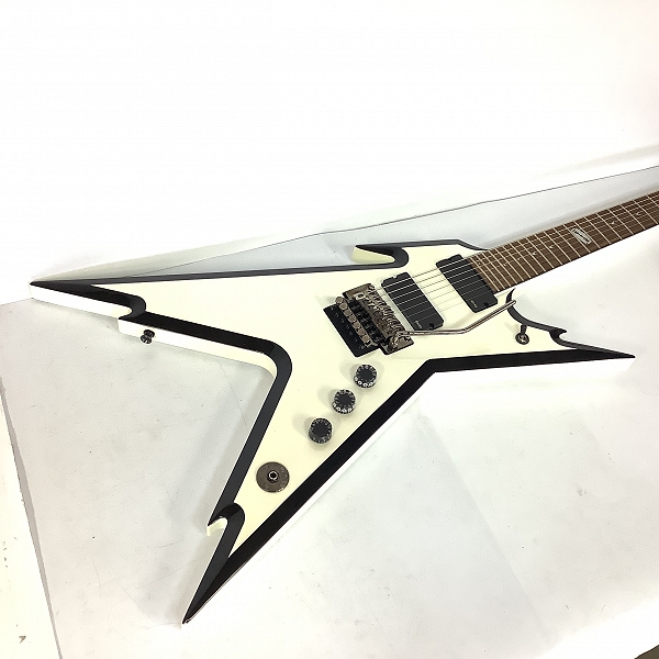 実際に弊社で買取させて頂いた★DEAN/ディーン RAZORBACK 7 255 Metallic White/Classic Black 7弦 アクティブ エレキギター ハードケース付きの画像 4枚目