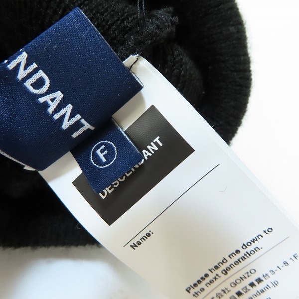 実際に弊社で買取させて頂いたDESCENDANT/ディセンダント ニット帽/ビーニー ブラック 刺繍 デザインの画像 4枚目