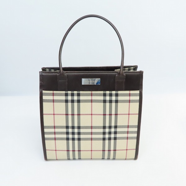 実際に弊社で買取させて頂いたBURBERRY/バーバリー ノバチェック ハンドバッグ トートバッグ キャンバス レザーの画像 7枚目