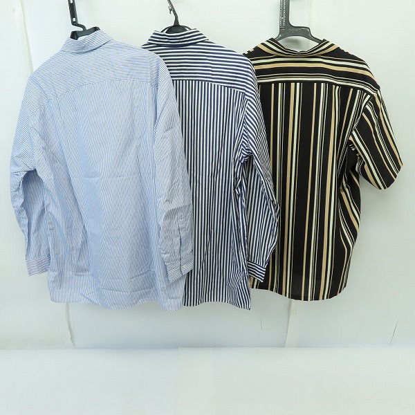 実際に弊社で買取させて頂いたEDIFICE/エディフィス 半袖/長袖 ストライプシャツ/44/48 3点セットの画像 1枚目