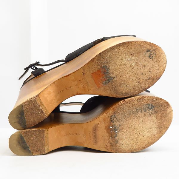 実際に弊社で買取させて頂いたCeline/セリーヌ クロスストラップ ウッドサンダル 37の画像 2枚目