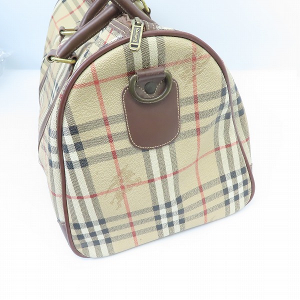 実際に弊社で買取させて頂いたBurberrys/バーバリーズ チェック柄 レザー ボストンバッグの画像 2枚目