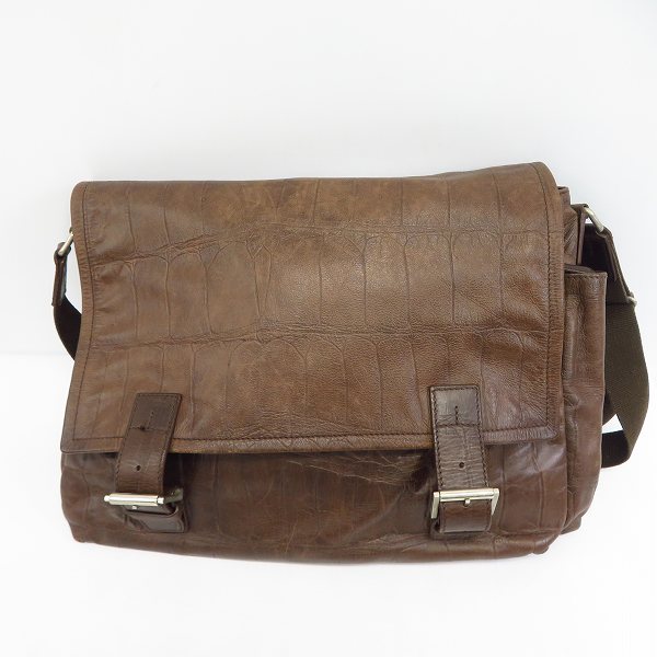 実際に弊社で買取させて頂いたDaniel&Bob/ダニエル&ボブ クロコ型押し 牛革 ショルダーバッグ ダークブラウン 