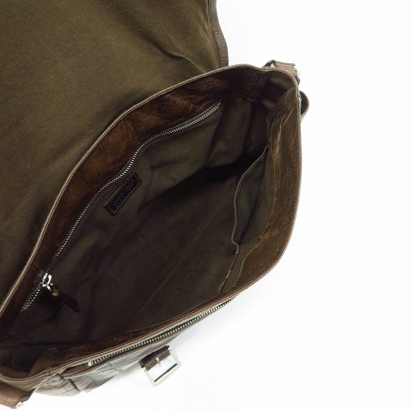 実際に弊社で買取させて頂いたDaniel&Bob/ダニエル&ボブ クロコ型押し 牛革 ショルダーバッグ ダークブラウン の画像 3枚目