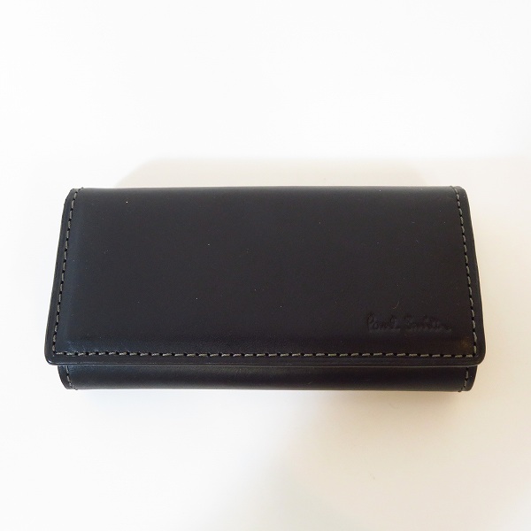 実際に弊社で買取させて頂いたPaul Smith/ポールスミス オールドレザー 4連キーケース ブラック P482の画像 1枚目