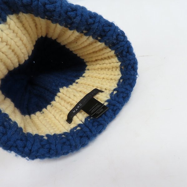 実際に弊社で買取させて頂いたMARC JACOBS/マークジェイコブス ブルー×ホワイト ツートーン ニット帽の画像 3枚目