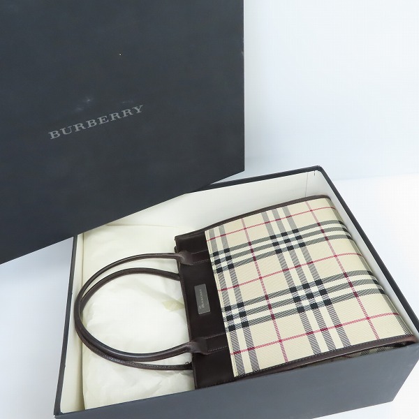 実際に弊社で買取させて頂いたBURBERRY/バーバリー ノバチェック ハンドバッグ トートバッグ キャンバス レザーの画像 8枚目