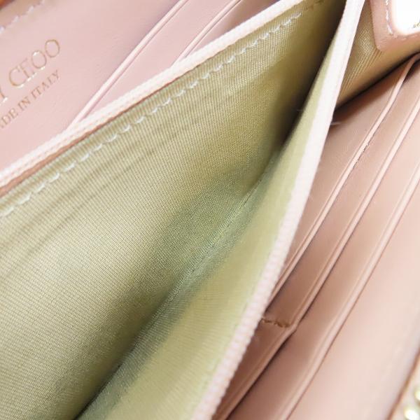 実際に弊社で買取させて頂いたJIMMY CHOO/ジミーチュウ スタースタッズ エナメル ラウンドファスナー長財布の画像 5枚目