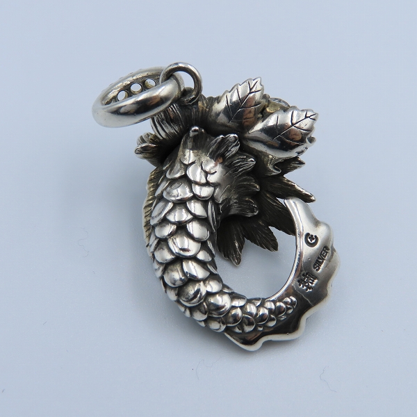 実際に弊社で買取させて頂いた【ギャラ付】BloodyMary/ブラッディマリー ロータス ヘッド ペンダント 蓮魚 ｗ/ホワイトトパーズの画像 4枚目