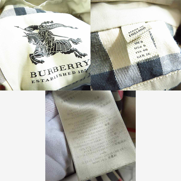 実際に弊社で買取させて頂いたBURBERRY/バーバリー 裏地チェック柄 トレンチコート size：US6の画像 2枚目