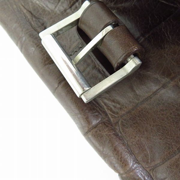 実際に弊社で買取させて頂いたDaniel&Bob/ダニエル&ボブ クロコ型押し 牛革 ショルダーバッグ ダークブラウン の画像 6枚目