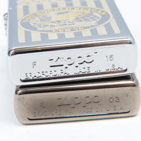 実際に弊社で買取させて頂いたZIPPO/ジッポー USS RONALD REAGAN CVN-76/HARPERS FERRY LSD-49 エンブレム 2003/15年製 2点セットの画像 2枚目