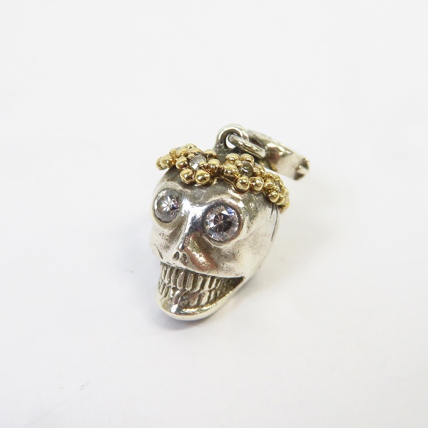 実際に弊社で買取させて頂いたLOREE RODKIN/ローリーロドキン love&hate/ラブアンドヘイト フラワーリース スカル ペンダント/チャーム 