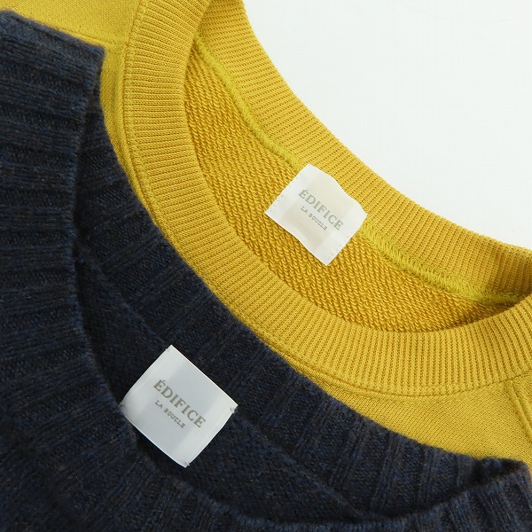 実際に弊社で買取させて頂いたEDIFICE/エディフィス ビックシルエット L/S カットソー/ウール ニット/セーター/48 2点セットの画像 2枚目