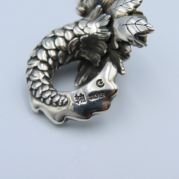 実際に弊社で買取させて頂いた【ギャラ付】BloodyMary/ブラッディマリー ロータス ヘッド ペンダント 蓮魚 ｗ/ホワイトトパーズの画像 5枚目