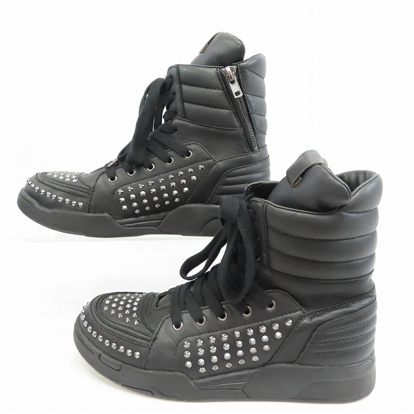 実際に弊社で買取させて頂いたDIET BUTCHER SLIM SKIN/ダイエットブッチャースリムスキン スタッズ サイドジップ スニーカー 43の画像 3枚目