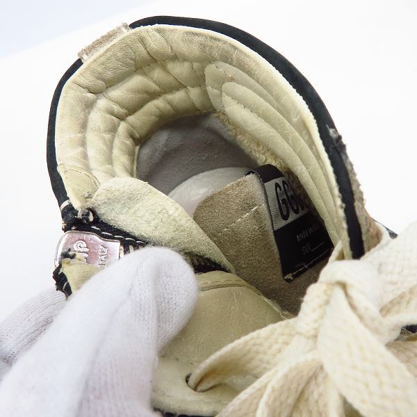 実際に弊社で買取させて頂いたGOLDEN GOOSE/ゴールデングース サイドジップ ビンテージ  スニーカー G25U595.I6 size：43の画像 7枚目