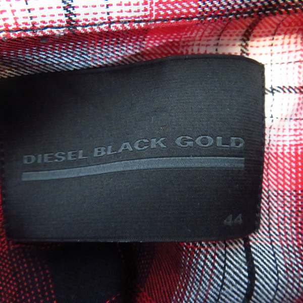 実際に弊社で買取させて頂いたDIESEL BLACK GOLD/ディーゼル ブラック ゴールド チェック柄 長袖シャツ/44の画像 2枚目