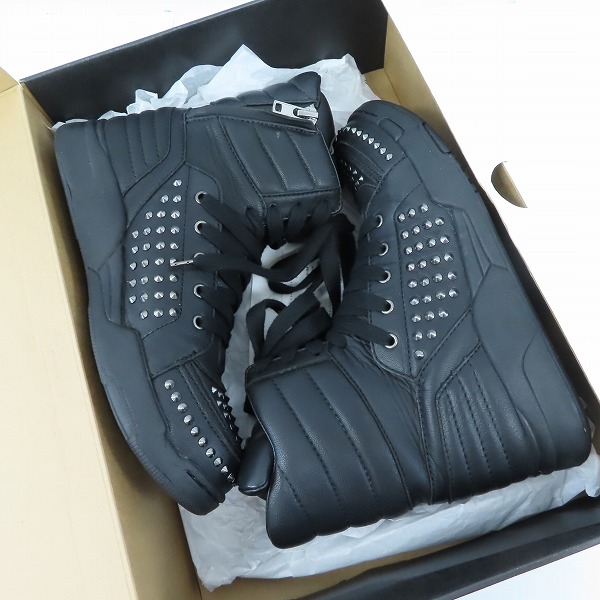 実際に弊社で買取させて頂いたDIET BUTCHER SLIM SKIN/ダイエットブッチャースリムスキン スタッズ サイドジップ スニーカー 43の画像 7枚目