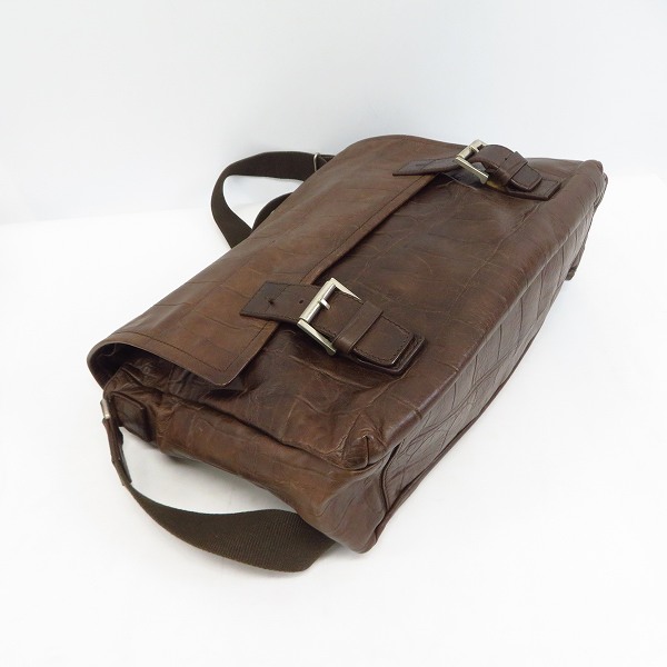 実際に弊社で買取させて頂いたDaniel&Bob/ダニエル&ボブ クロコ型押し 牛革 ショルダーバッグ ダークブラウン の画像 2枚目