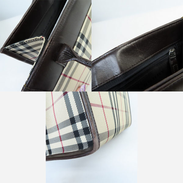 実際に弊社で買取させて頂いたBURBERRY/バーバリー ノバチェック ハンドバッグ トートバッグ キャンバス レザーの画像 4枚目