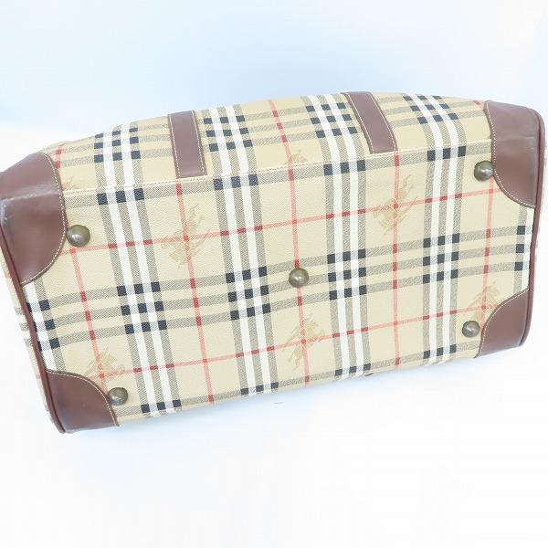 実際に弊社で買取させて頂いたBurberrys/バーバリーズ チェック柄 レザー ボストンバッグの画像 3枚目