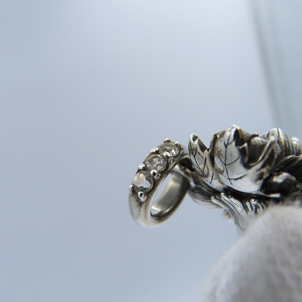 実際に弊社で買取させて頂いた【ギャラ付】BloodyMary/ブラッディマリー ロータス ヘッド ペンダント 蓮魚 ｗ/ホワイトトパーズの画像 7枚目