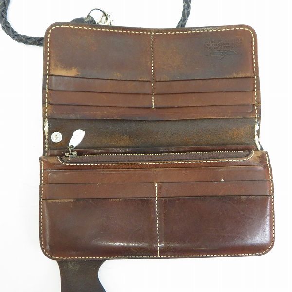 実際に弊社で買取させて頂いたFUNNY/ファニー ウォレットコード付き コンチョ レザー 長財布の画像 4枚目