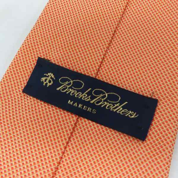 実際に弊社で買取させて頂いたBrooks Brothers/ブルックスブラザーズ シルク生地 ネクタイ アメリカ製 オレンジの画像 3枚目