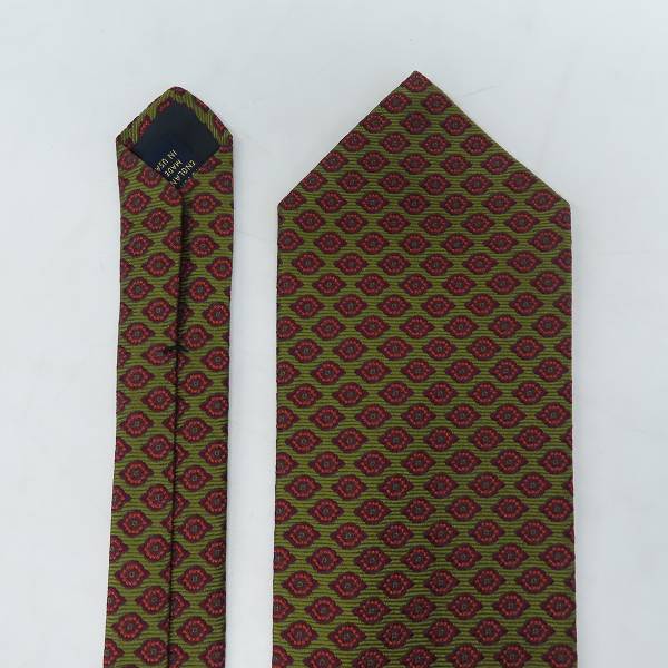 実際に弊社で買取させて頂いたBrooks Brothers/ブルックスブラザーズ 総柄 シルク生地 ネクタイ アメリカ製 カーキ×レッドの画像 1枚目