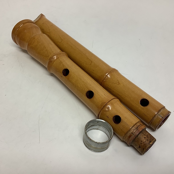 実際に弊社で買取させて頂いた尺八 木製 在銘 清風 琴古流 全長54.5cm 和楽器の画像 3枚目