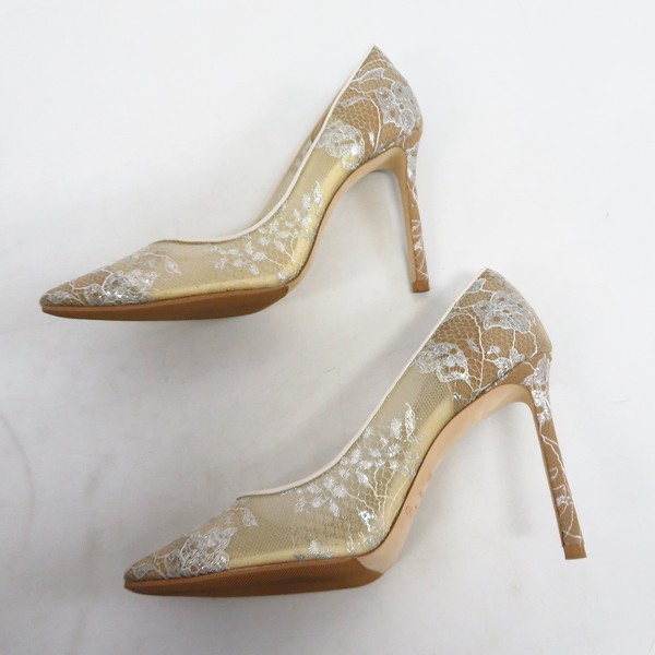 実際に弊社で買取させて頂いたJIMMY CHOO/ジミーチュウ ROMY100 フローラルレース ポインテッド トゥ パンプス/36.5の画像 3枚目