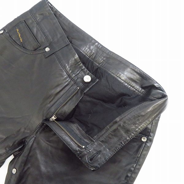 実際に弊社で買取させて頂いたDIESEL BLACK GOLD/ディーゼル ブラック ゴールド ラムレザーパンツ/27の画像 2枚目