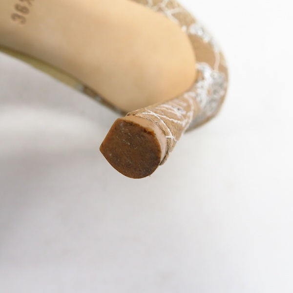 実際に弊社で買取させて頂いたJIMMY CHOO/ジミーチュウ ROMY100 フローラルレース ポインテッド トゥ パンプス/36.5の画像 6枚目