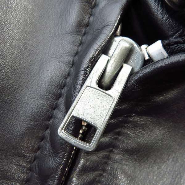 実際に弊社で買取させて頂いたSchott/ショット 642 ライナー付き レザー シングルライダースジャケット size：40の画像 6枚目