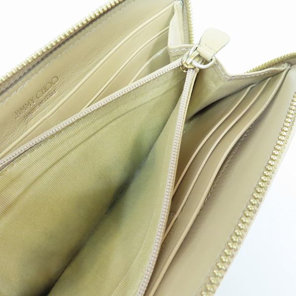 実際に弊社で買取させて頂いたJIMMY CHOO/ジミーチュウ スタースタッズ ラウンドジップ 長財布の画像 5枚目