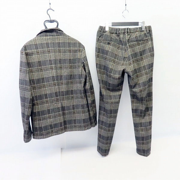 実際に弊社で買取させて頂いた417 by EDIFICE/フォーワンセブン エディフィス チェック柄 セットアップスーツ/ジャケット/イージーパンツ XLの画像 1枚目