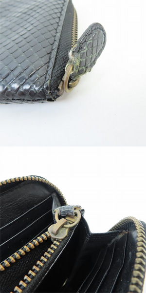 実際に弊社で買取させて頂いたDEAL DESIGN/ディールデザイン ラウンドジップ ウォレット パイソンレザーの画像 9枚目