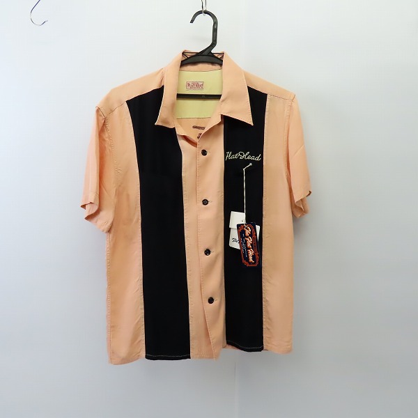 実際に弊社で買取させて頂いた【未使用】FLAT HEAD/フラットヘッド バックロゴ刺繍 半袖 ボタンシャツ F-SRO-003S/38