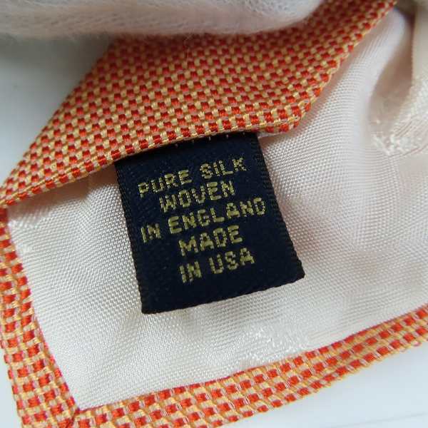 実際に弊社で買取させて頂いたBrooks Brothers/ブルックスブラザーズ シルク生地 ネクタイ アメリカ製 オレンジの画像 4枚目