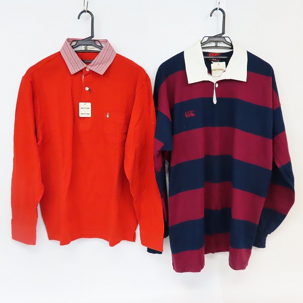 実際に弊社で買取させて頂いた【未使用】CANTERBURY/カンタベリー Hush Puppies/ハッシュパピー 長袖 ラガー/ポロシャツ LL/XL 2点セット