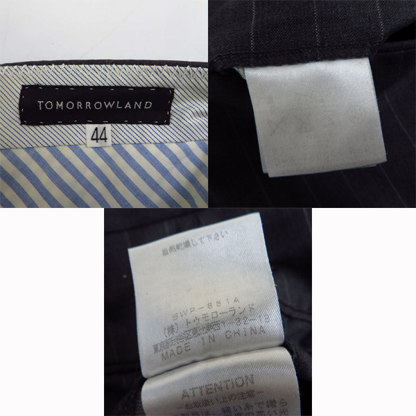 実際に弊社で買取させて頂いたTOMORROWLAND×Ermenegildo Zegna/トゥモローランド×エルメネジルドゼニア ストライプ柄 セットアップ size：44の画像 3枚目
