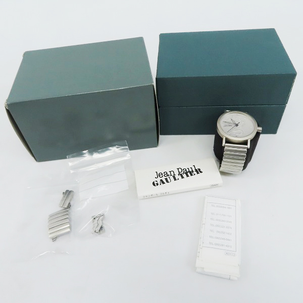 実際に弊社で買取させて頂いたJean Paul GAULTIER/ジャンポールゴルチエ クオーツ腕時計 6038-A04722 GN-4【動作未確認】の画像 6枚目