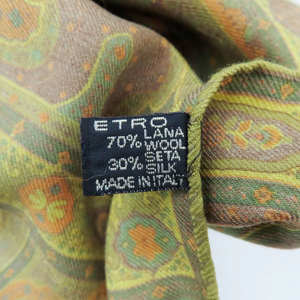 実際に弊社で買取させて頂いたETRO/エトロ ペイズリー柄 シルク混ウールスカーフの画像 1枚目