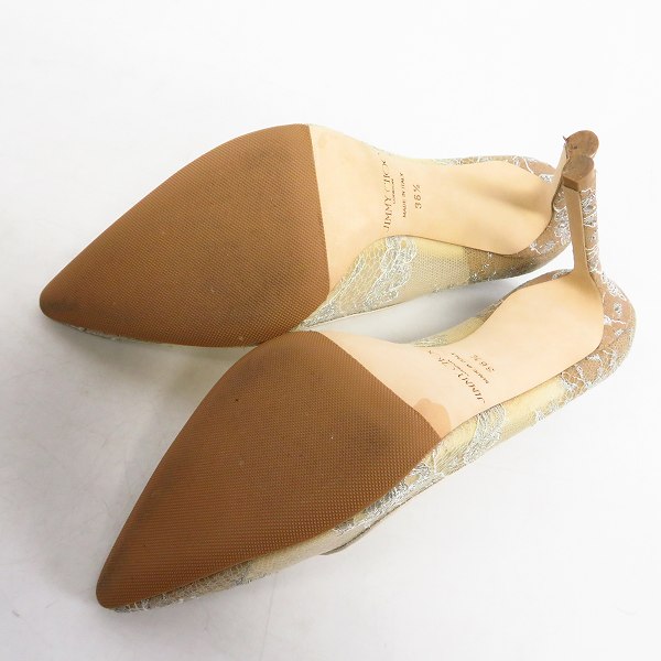 実際に弊社で買取させて頂いたJIMMY CHOO/ジミーチュウ ROMY100 フローラルレース ポインテッド トゥ パンプス/36.5の画像 2枚目