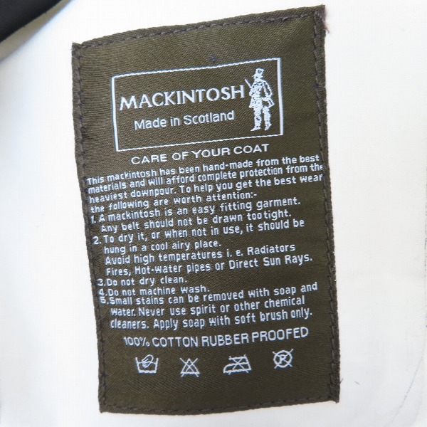 実際に弊社で買取させて頂いたMACKINTOSH/マッキントッシュ スコットランド製 ゴム引き トレンチコート/38の画像 3枚目