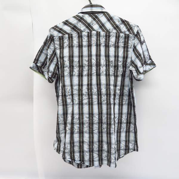 実際に弊社で買取させて頂いたHYDROGEN/ハイドロゲン 花刺繍 ストライプ 半袖シャツ/Mの画像 1枚目