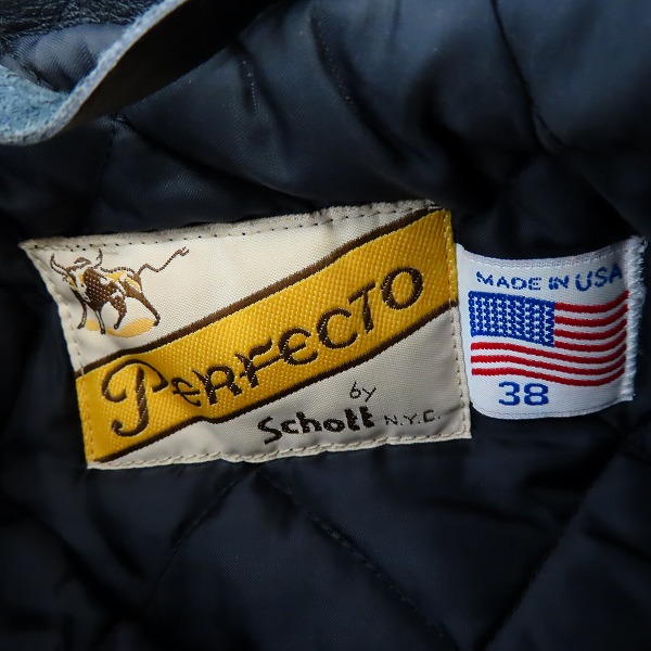 実際に弊社で買取させて頂いたSchott/ショット DOUBLE RIDERS OILED COWHIDE ダブルライダースジャケット カウハイド/38の画像 2枚目